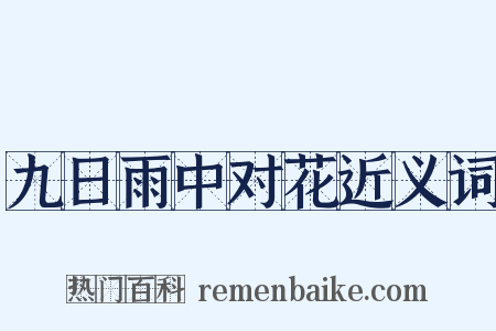 九日雨中对花近义词是什么意思的图片